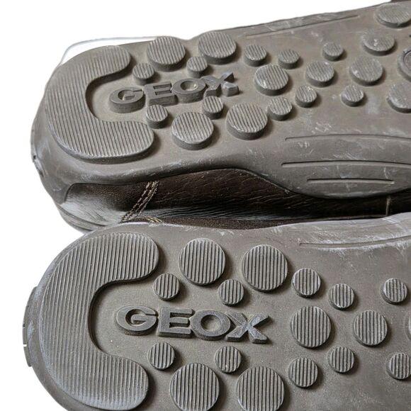 GEOX Respira Giona Brown Leather Loafers Driving Shoes Mens US 9 / EU 42 Slip On
